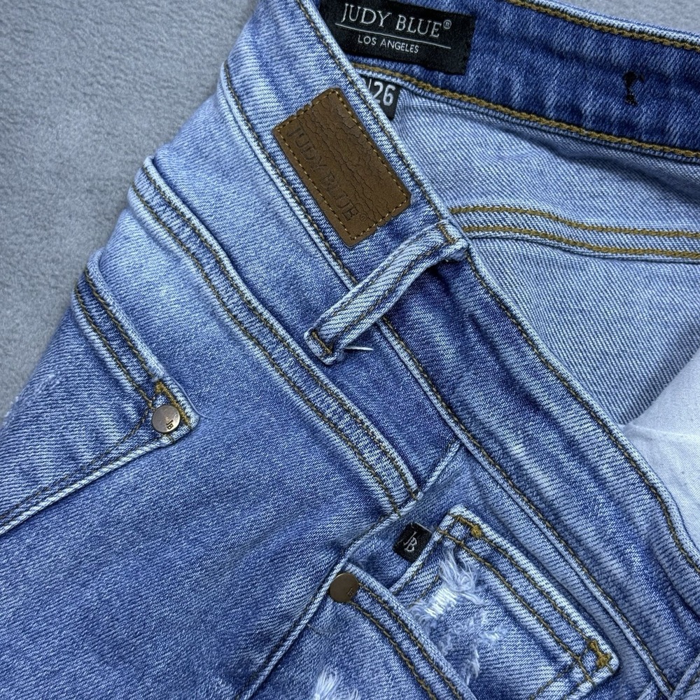 Judy Blue Light Blue High-Rise Distressed Jeans - Picture 6 of 10